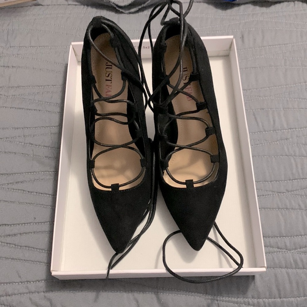 Strapped Black Heels